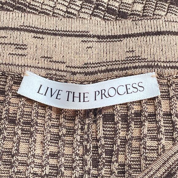 Live The Process Marl Ribbed Flare Knit Legging In Acai & Sand Dune XS - Picture 5 of 6